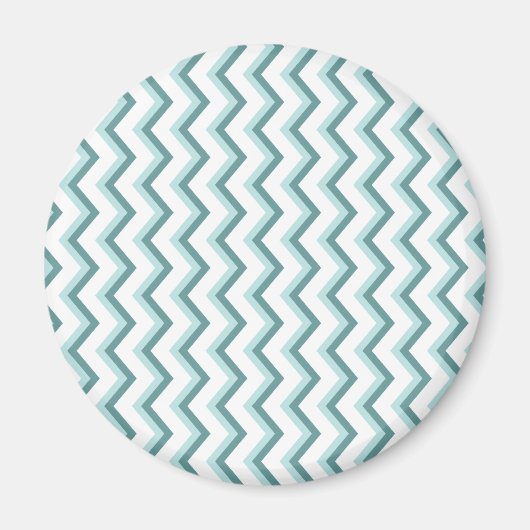 Zickzack ZigZag Muster in Mint Green Magnet (Vorne)