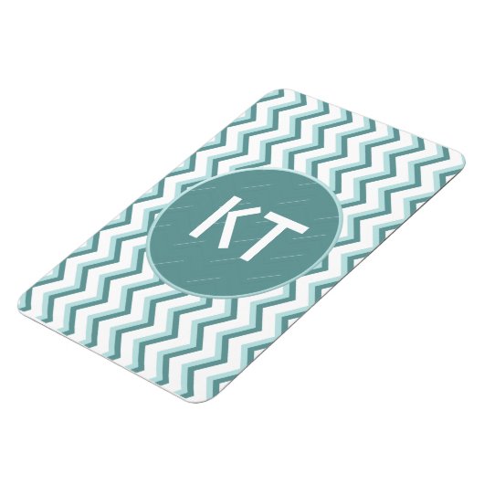 Zickzack ZigZag Muster in Mint Green Magnet (Linke Seite)