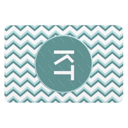 Zickzack ZigZag Muster in Mint Green Magnet (Horizontal)