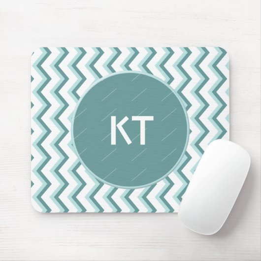 Zickzack ZigZag Muster in Mint Green Mousepad (Mit Mouse)