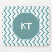 Zickzack ZigZag Muster in Mint Green Mousepad (Vorne)