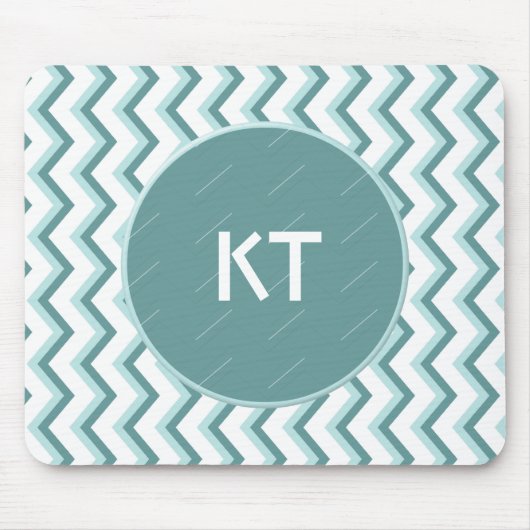Zickzack ZigZag Muster in Mint Green Mousepad (Vorne)