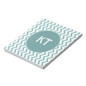 Zickzack ZigZag Muster in Mint Green Notizblock (Rotiert)