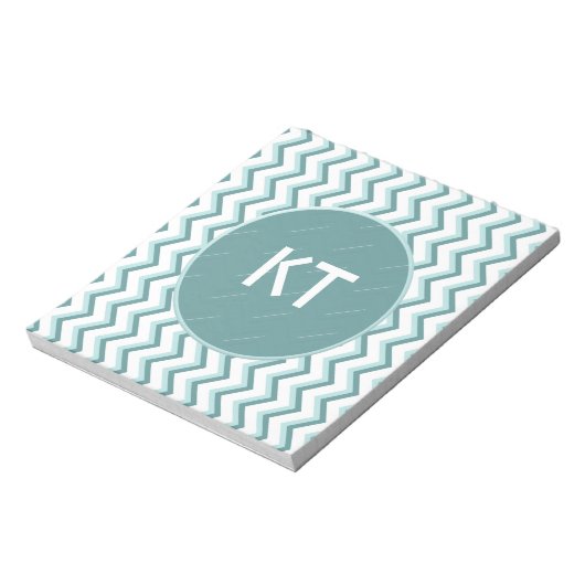 Zickzack ZigZag Muster in Mint Green Notizblock (Rotiert)
