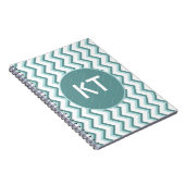 Zickzack ZigZag Muster in Mint Green Notizblock (Rechte Seite)