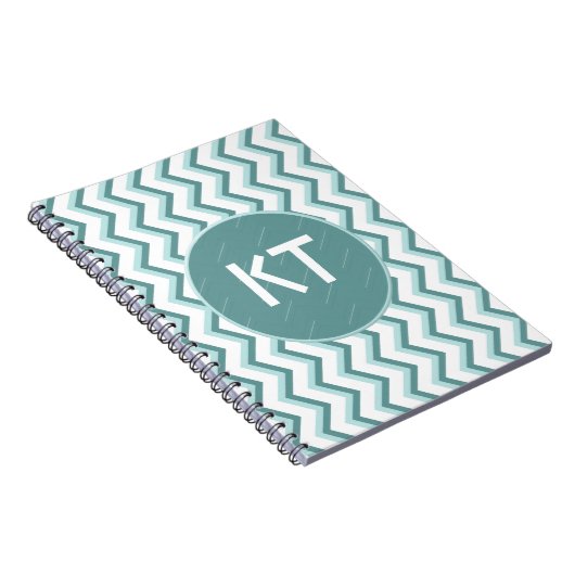 Zickzack ZigZag Muster in Mint Green Notizblock (Rechte Seite)