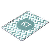 Zickzack ZigZag Muster in Mint Green Notizblock (Linke Seite)