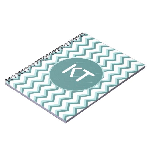 Zickzack ZigZag Muster in Mint Green Notizblock (Linke Seite)