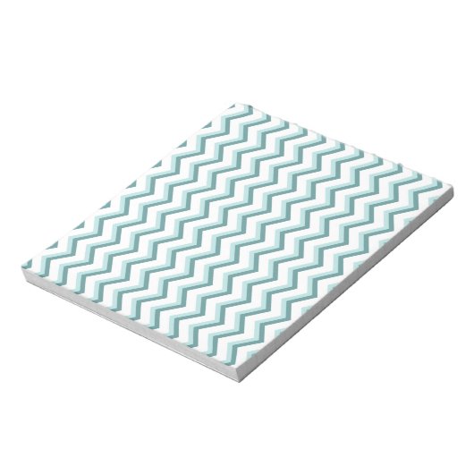 Zickzack ZigZag Muster in Mint Green Notizblock (Rotiert)