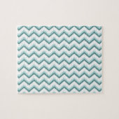Zickzack ZigZag Muster in Mint Green Puzzle (Horizontal)