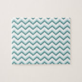 Zickzack ZigZag Muster in Mint Green Puzzle (Horizontal)
