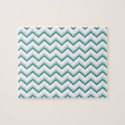 Zickzack ZigZag Muster in Mint Green Puzzle (Horizontal)