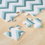 Zickzack ZigZag Muster in Mint Green Puzzle (Seite)