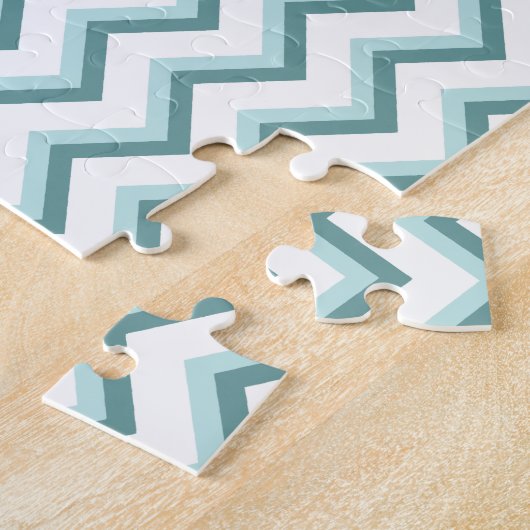 Zickzack ZigZag Muster in Mint Green Puzzle (Seite)