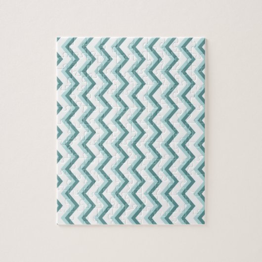 Zickzack ZigZag Muster in Mint Green Puzzle (Vertikal)