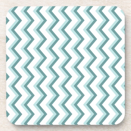 Zickzack ZigZag Muster in Mint Green Untersetzer (Vorderseite)