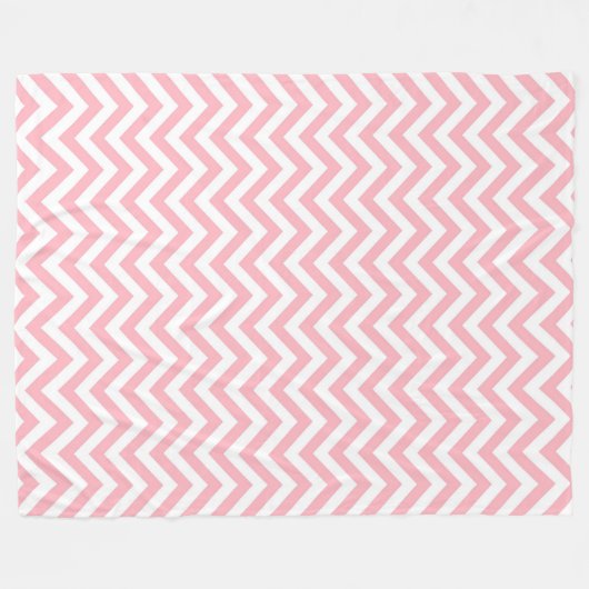 Zickzack ZigZag-Muster in Rosa und Weiß Fleecedecke (Vorderseite (Horizontal))