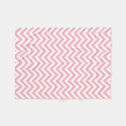 Zickzack ZigZag-Muster in Rosa und Weiß Fleecedecke (Vorderseite (Horizontal))