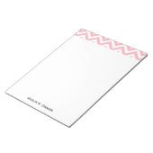 Zickzack ZigZag-Muster in Rosa und Weiß Notizblock (angewinkelt)
