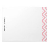 Zickzack ZigZag-Muster in Rosa und Weiß Notizblock (Vorderseite)