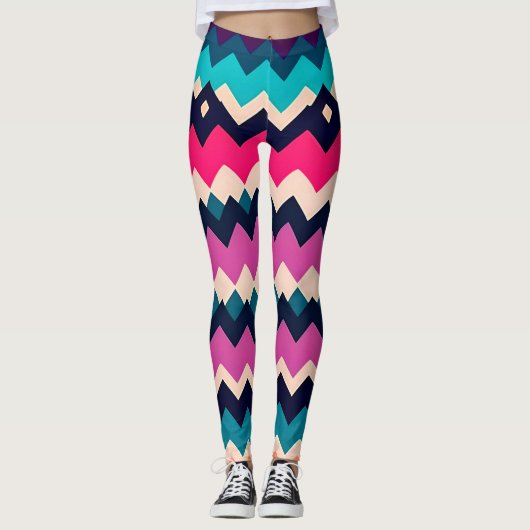 Zickzack Zigzag-Muster Leggings (Vorderseite)