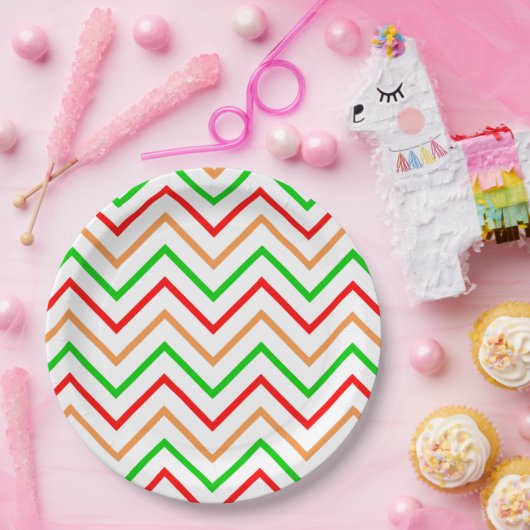 Zickzack Zigzag-Muster Pappteller (Party)