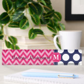 Zickzack Zigzag Polka Dots Monogram Namensplakette