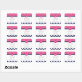 Zickzack Zigzag Polka Dots Monogram Quadratischer Aufkleber (Blatt)