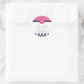 Zickzack Zigzag Polka Dots Monogram Runder Aufkleber (Tasche)