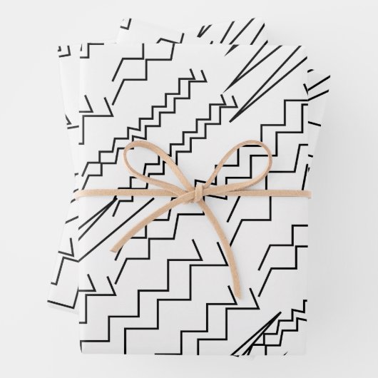 Zickzack Zigzag-Streifen Geschenkpapier Set (Beispiel)