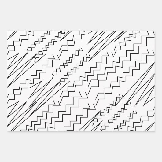 Zickzack Zigzag-Streifen Geschenkpapier Set (Vorderseite)