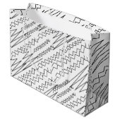 Zickzack Zigzag-Streifen Große Geschenktüte (Rückseite Schrägansicht)