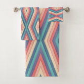 Zickzack Zigzag Streifen Nahtloses Muster Badhandtuch Set (Insitu)