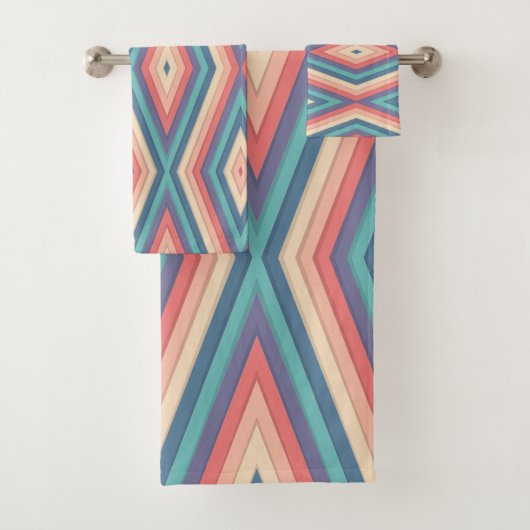 Zickzack Zigzag Streifen Nahtloses Muster Badhandtuch Set (Insitu)