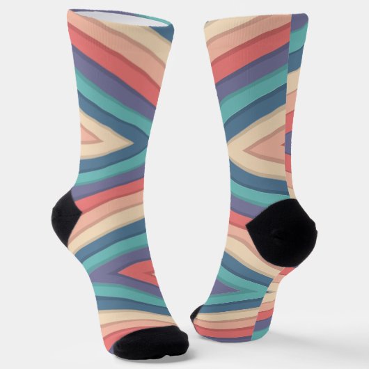 Zickzack Zigzag Streifen Nahtloses Muster Socken (Gewinkelt)
