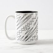 Zickzack Zigzag-Streifen Zweifarbige Tasse (Links)