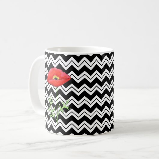 Zickzack Zizzag-Monogramm Kaffeetasse (Vorderseite Links)