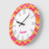 Zickzacknamen-Wanduhr der hellen Mädchen Zickzack Große Wanduhr (Winkel)