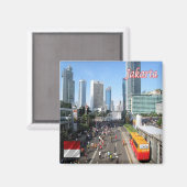 zID014 JAKARTA autofreie Tag, Indonesien, Kühlschr Magnet (Vorderseite/Rückseite)