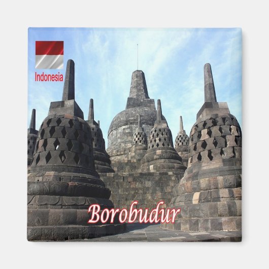 zID024 BOROBUDUR, Indonesien, Asien, Kühlschrank Magnet (Vorne)
