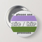 Zie/Hir Pronomen-Knopf-Button Button (Vorne & Hinten)