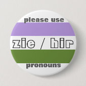 Zie/Hir Pronomen-Knopf-Button Button (Vorderseite)