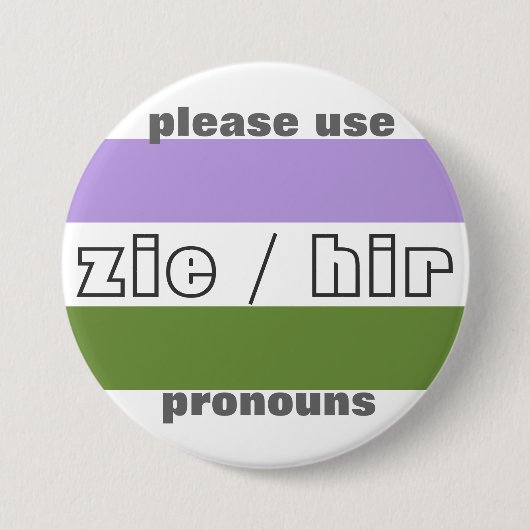 Zie/Hir Pronomen-Knopf-Button Button (Vorderseite)