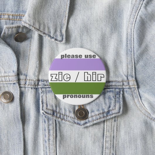 Zie/Hir Pronomen-Knopf-Button Button (Beispiel)