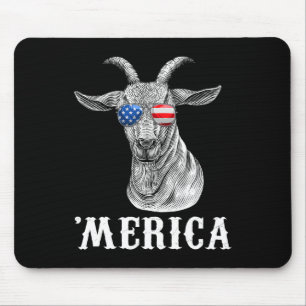 Ziege 4. Juli Amerikanische Flagge Usa Merica  Mousepad