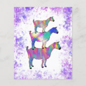 Ziege 5th Birthday Foto Lila Haushaltseinladung Flyer (Hinten)