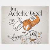 ZIEGE | Addicdicted to my Happy Pills Large Fleecedecke (Vorderseite (Horizontal))