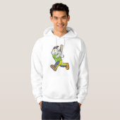 Ziege als Batsman mit Cricket Fledermaus Hoodie (Vorne ganz)