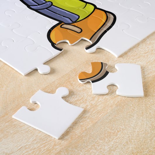 Ziege als Batsman mit Cricket Fledermaus Puzzle (Seite)