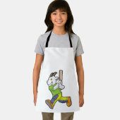 Ziege als Batsman mit Cricket Fledermaus Schürze (Insitu)